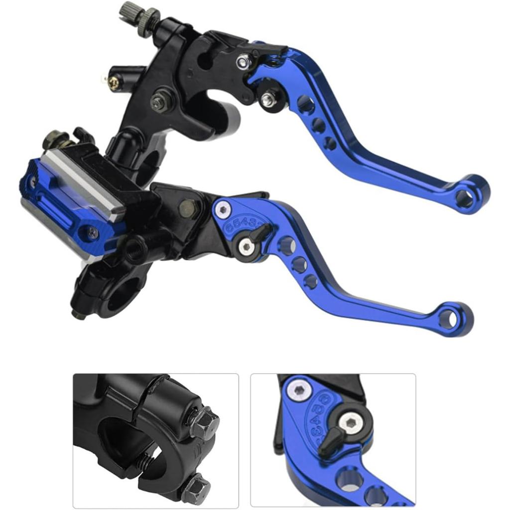 Brake Clutch Master Cylinder Reservoir Levers, Clutch Lever Kit Motorcycle Brake Lever 7/8" Universal, Handle Clutch Lever Set Upper Pum
