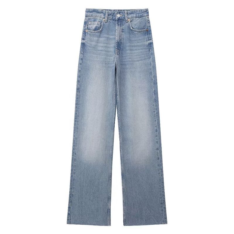 Kaslead New Arrival Women's Clothing Fashion Style Fashion All-Match High Waist Wide Leg Denim 6045022