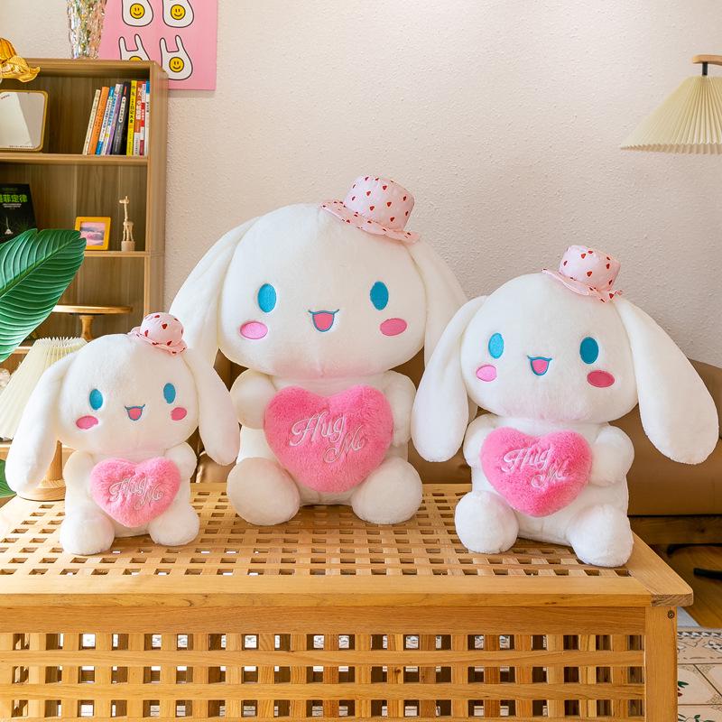 Cinnamoroll & My Melody Hugging Heart Plush Toy - Hello Kitty Pillow Doll for Claw Machines - In Stock