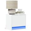 VidaXL Wall-mounted Bedside Table with LED Lights White, Floating Bedside Table, Phone Holder, Bedside Table At 852075