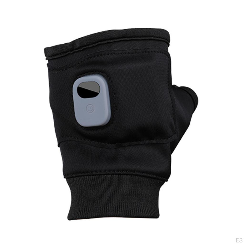 Heated Gloves Fingerless 3 Levels Adjustable Hand Warmers for Work Hiking Riding