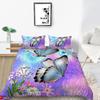 Butterfly Floral Duvet Cover Twin Queen for Kids Girls Boys,Wild Animal Butterflies Bedding Set,Rustic Farmhouse Comforter Cover