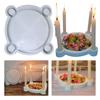 Candle Holder Mold DIY Candle Holder Silicone Mould 4 Holes Round Casting Mould for Taper Candles