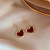 JMXD Red Retro Heart Earrings Elegant Premium Festive Trendy Cool Style Ear Drops Vintage Jewelry Fashion Ear Accessories