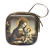 Rosary Prayer Bag Zipper Rosary Pouches Religious Jewelry Storage Box for Prayer Bead Earrings Portable Headphone Bag