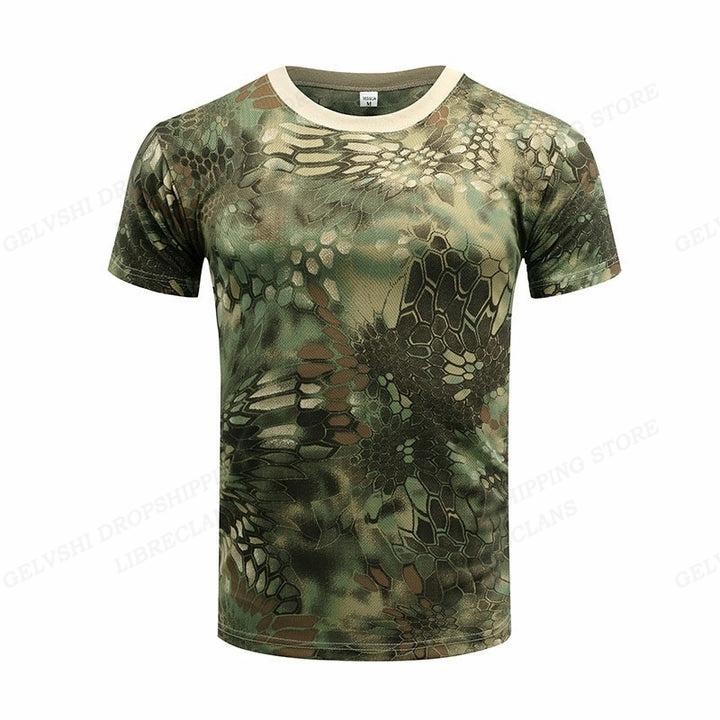 Summer Round Neck 3D Camouflage Print Top Fashionable Outdoors Casual Short Sleeved Men's T-shirts