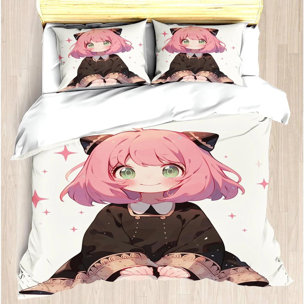 Duvet Cover Set Aniyah Anime Modern Printed Home Children Animation Spy Decoration Sets, 3 Pcs