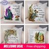 Alice In Wonderland Cushion Cover Cute Rabbit Cat Printed Sofa Pillow Vintage Home Decorative Pillow Case for Children Room