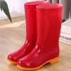 High Rain Boots Rain Shoes Waterproof Shoes Glue Shoe Cover Shoes Women's Fashion Medium Tube Velvet Cotton Warm Adult Non-slip Kitchen Summer