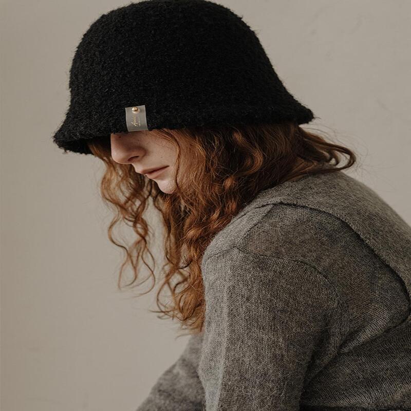 Шляпа-ведро из шерсти с пряжкой Черная H041BK black