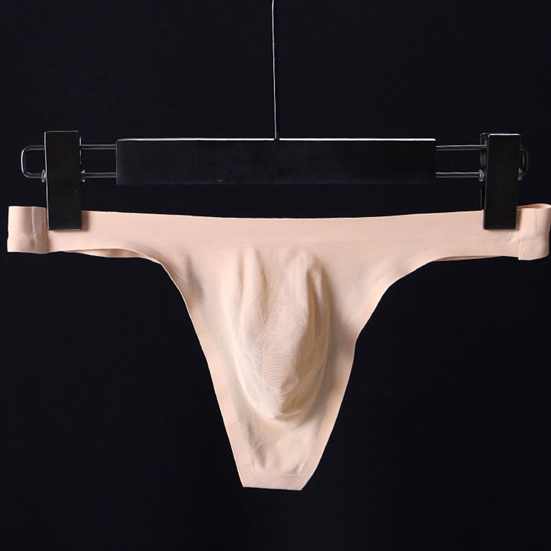 1Pc Thong Seamless Men Sexy G-strings Ultra-thin Briefs Underwear Ice Silk