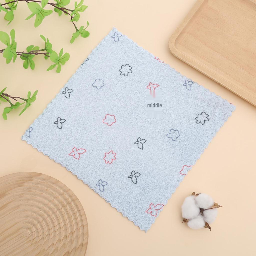 Coral Fleece Absorbent Kitchen Dishcloth - Small, Thick, Easy-to-Use Hand Towel for Dishwashing