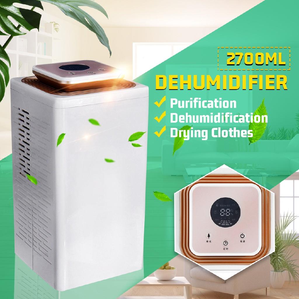 65W 2.7L  Air Moisture Low Noise Dehumidifier Mini Air Dehumidifier Electric Dehumidifier for Home Damp Garage 190 x 190 x 370 mm