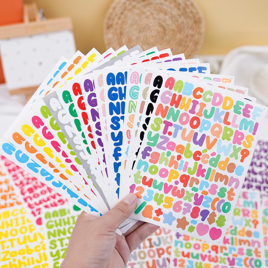 0.5-inch English Letter Sticker Small Size Gu Card Greeting Card Decorative Hand Note Scrapbook Letter Sticker