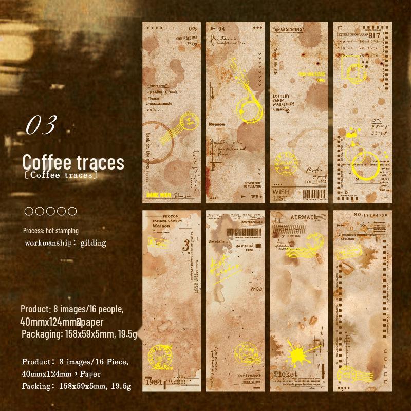 

Yanji Manchester Memory Series Горячее тиснение золотом и серебром Изысканное украшение для ручного аккаунта - 15 листов, 4 стиля.