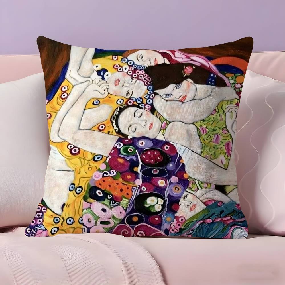 G-Gustav K-Klimt Oil Painting Pillow Case Pillowcase Ultra Soft Skin Friendly Fabric Cloud Like Comfort & Concealed Zipper