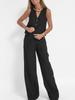 Hot Selling New Fashion Vest Long Pants Patchwork Cotton Linen Casual Set