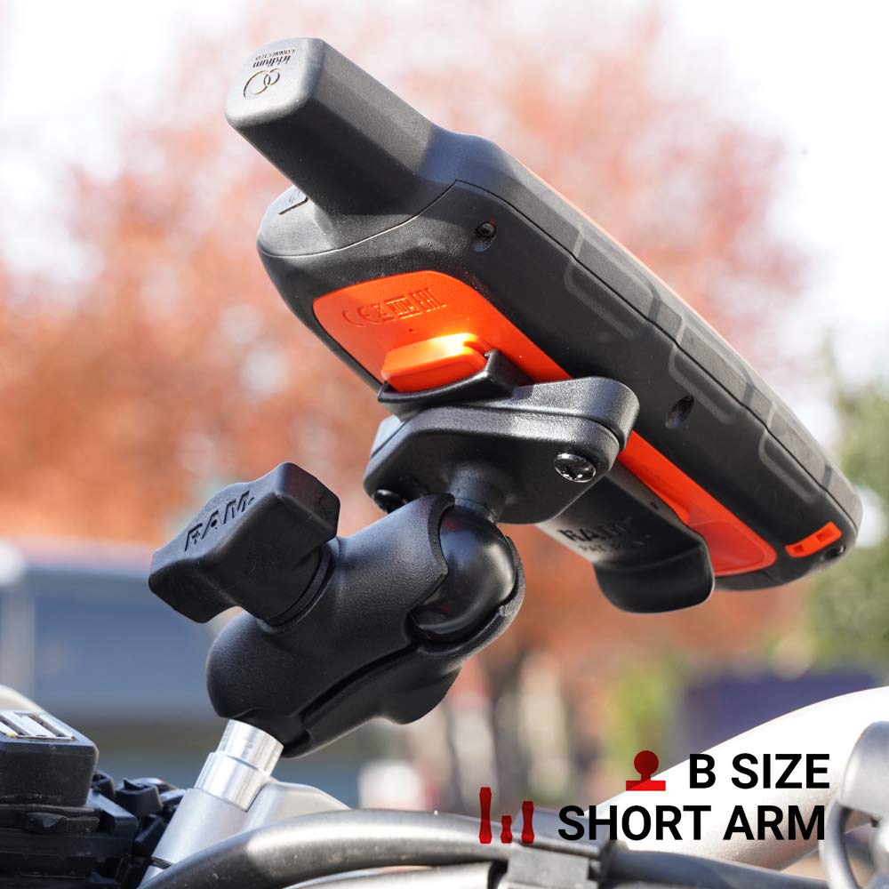 RAM MOUNTS Spine Clip Garmin Mount with Handlebar U-Bolt Base RAM-B-149Z-A-GA76U with Short Arm for Motorcycle ATV UTV Motorcycle