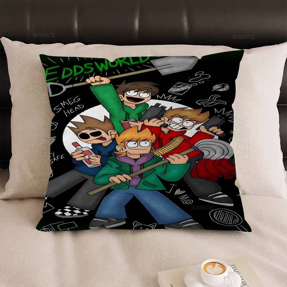 Animiertes Eddsworld Cartoon Kissen Anime Kissen Sofa Bett Kopfkissenbezug Kissenbezug 45x45 cm Mode