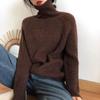 2024 New Women's Shiny Soft Turtleneck Sweater - Thick, Lazy Style, Loose Knitted for Autumn and Winter