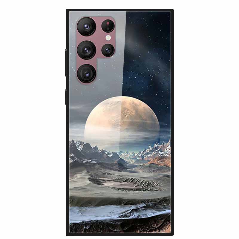 For Samsung Galaxy S22 Ultra 5G Phone Case Tempered Glass Back Cover Hard Case For Samsung  S22 Plus S 22 Capa Shell Funda Coque