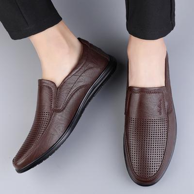 Brand Summer Genuine Leather Shoes New Spring Summer Male Loafers Dress Shoe High Quality Men's Slip On Comfy Business Footwear