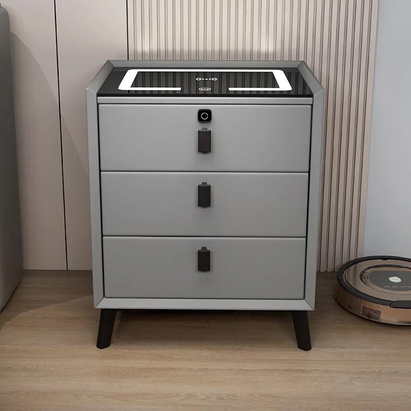 Smart Bedroom Nightstand Modern Minimalist Nordic White Bedside Table Storage Lamp Dimmable Home Furniture