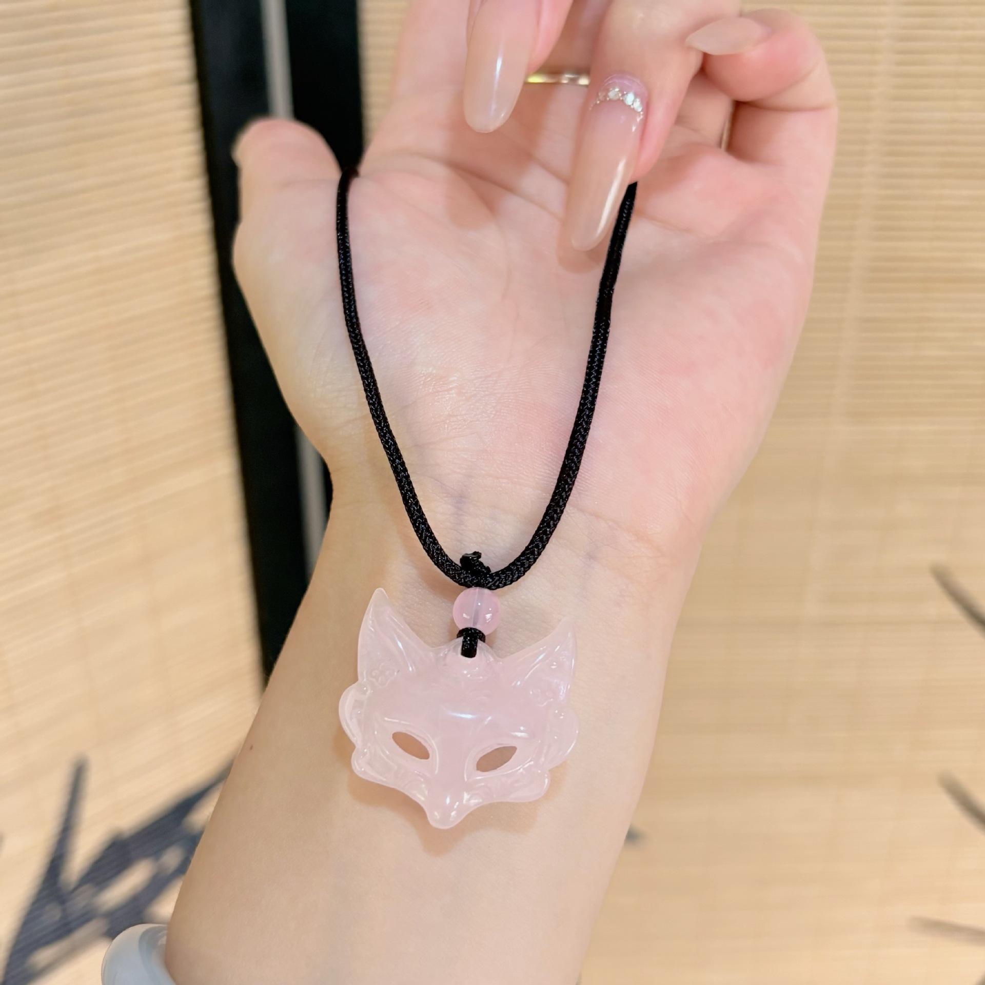 National Style Mask Fox Face Aesthetics Fox Weaving Guardian Pendant Men s and Women s Necklace Couple Girlfriend New National Style Gift