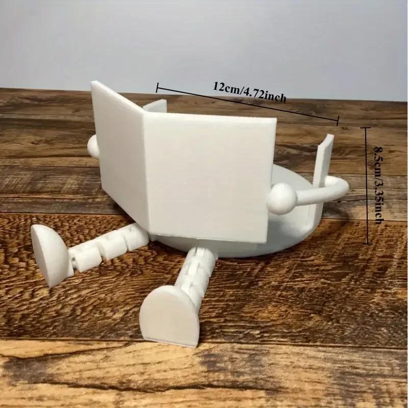 

Причудливый 3D-печатный держатель для туалетной бумаги «Книжный червь» - Уникальный, прочный и стильный аксессуар для декора ванной комнаты для дома и офиса белый