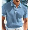 Nueva llegada: Polo de verano para hombre de manga corta con cuello a rayas de bloques de color