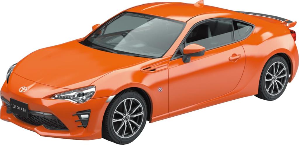 Aoshima Bunka Kyozai Scale Rakupla Snap Kit Toyota 86 Orange Metallic Plastic Model Kit 1/32 No.08-OR Pre-Colored (Automobile)