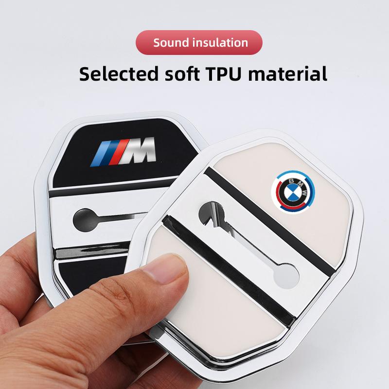 4PCS Silicone Car Interior Door Lock Cover Auto Door Latch Protective Sticker Accessories For BMW G80 G06 G07 G42 G14 G15 G16 F8