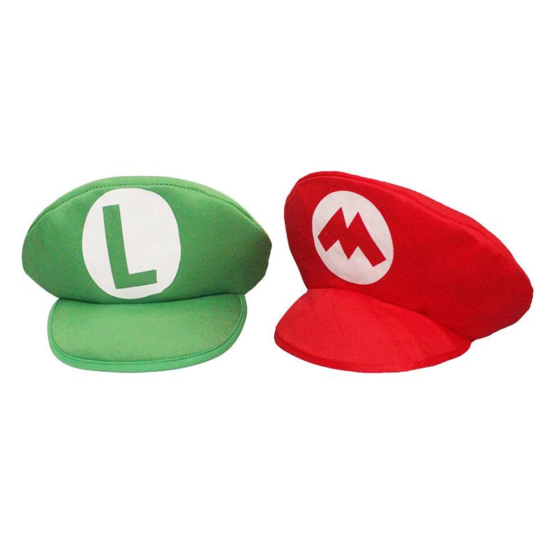 **Super Marios Bros Luigi Cartoon Cosplay Hat Classic Toys Anime Figure Halloween Funny Clothes Unisex Adult Cap Party Gift