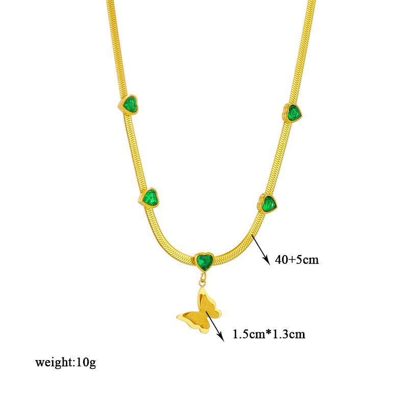 DIEYURO Nerezová ocel 316L Motýlek Měsícní zámek Modré oči Přívěsek Náhrdelník Pro ženy Nový Vícevrstvý Choker Řetízek Šperky Dárky