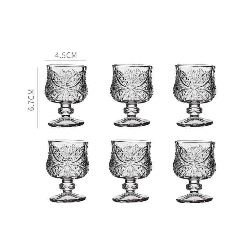 50ml Exquisite Cocktail Glass Vintage Carved Small Wine Glass Party Transparent Sweet Wine Glass Spirits Cup High End Drinkware