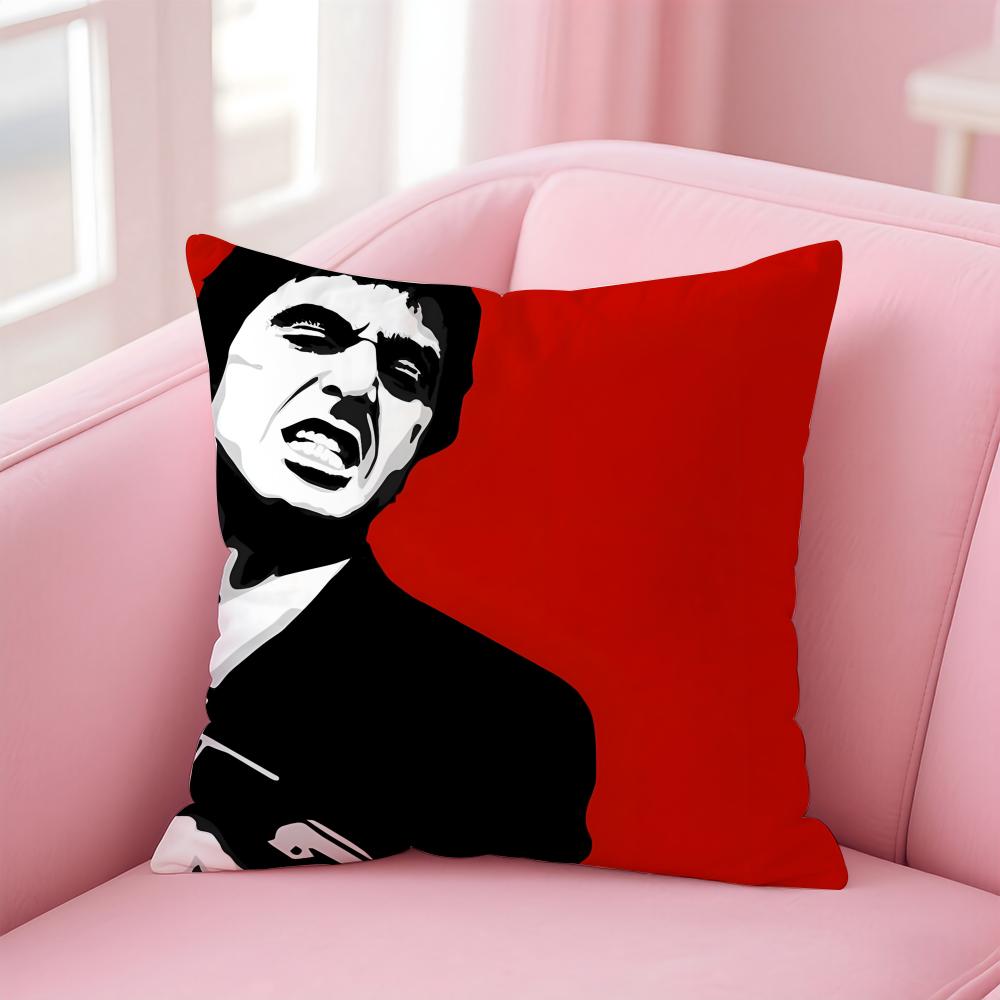 S-Scarface A-Al Pacinos Cushion Cover Pillowcase Short Plush Invisible Zipper Room Sofa Cushion Cover