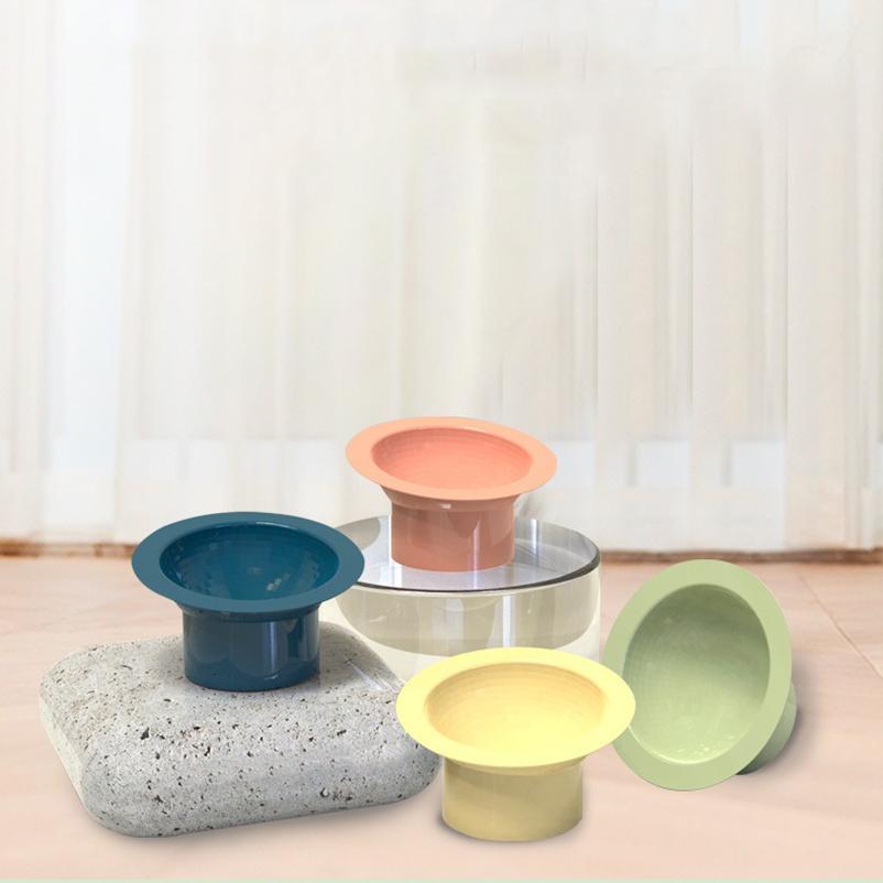 New Diamond Surface Tilted Single Bowl High Foot Food Bowl Neck Protection Cat Dog Drinking Water Bowl Pet Supplies Cat Bowl Dog