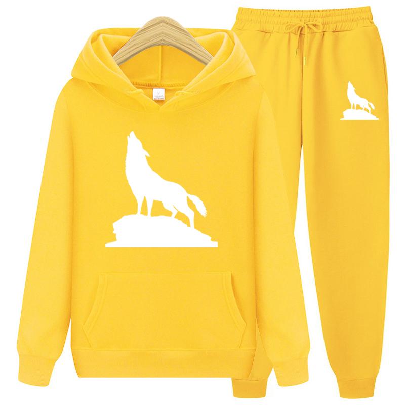 Autumn Winter Women's Hoodie Suit  Trousers Leisure Running Sports Sets Print Two-Piece Set Fashion Jogging Tracksuit