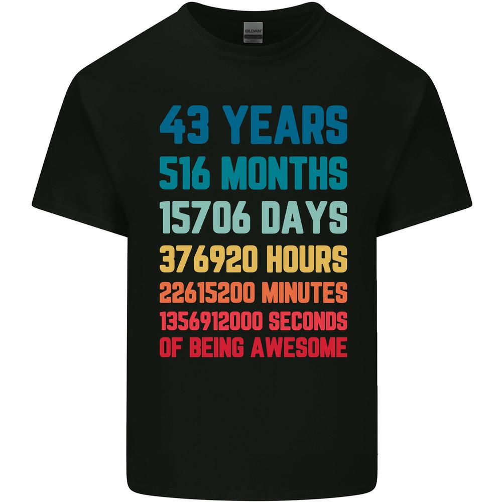 

43rd Birthday 43 Year Old Mens Light Cotton T-Shirt Unisex T-Shirt Graphic Tee S