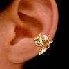 Huitan Vintage Fox-shaped Ear Cuff Earrings for Women Antique Silver Color Creative Clip Earrings Daily Wear Versatile Jewelry