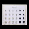 12 Pairs Earrings Rhinestones Women 2019 Ear Stud Jewelry Multiple styles