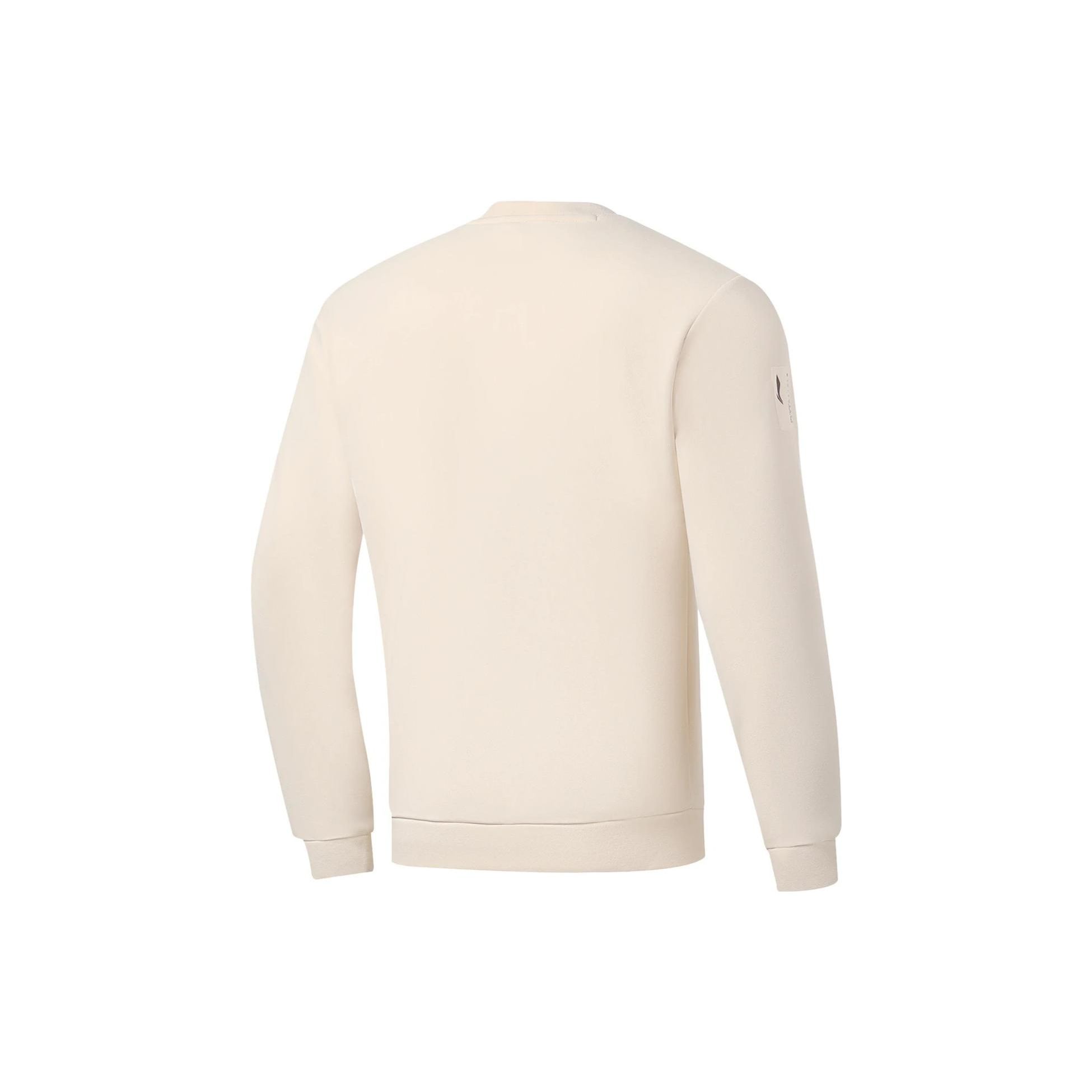 Li Ning Plain Letter Print Crew Neck Pullover Long Sleeve Hoody Hoody Men Hoody White — фото 2