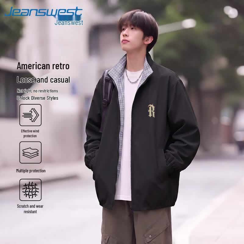 Jeanswest Men's 2026 Autumn Plaid Water-Repellent Jacket