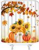 GCTNBJL Fall Shower Curtain Pumpkin Maple Leaves Sunflower Autumn Thanksgiving Day Harvest Farmhouse Seasonal Holiday Rustic Cou
