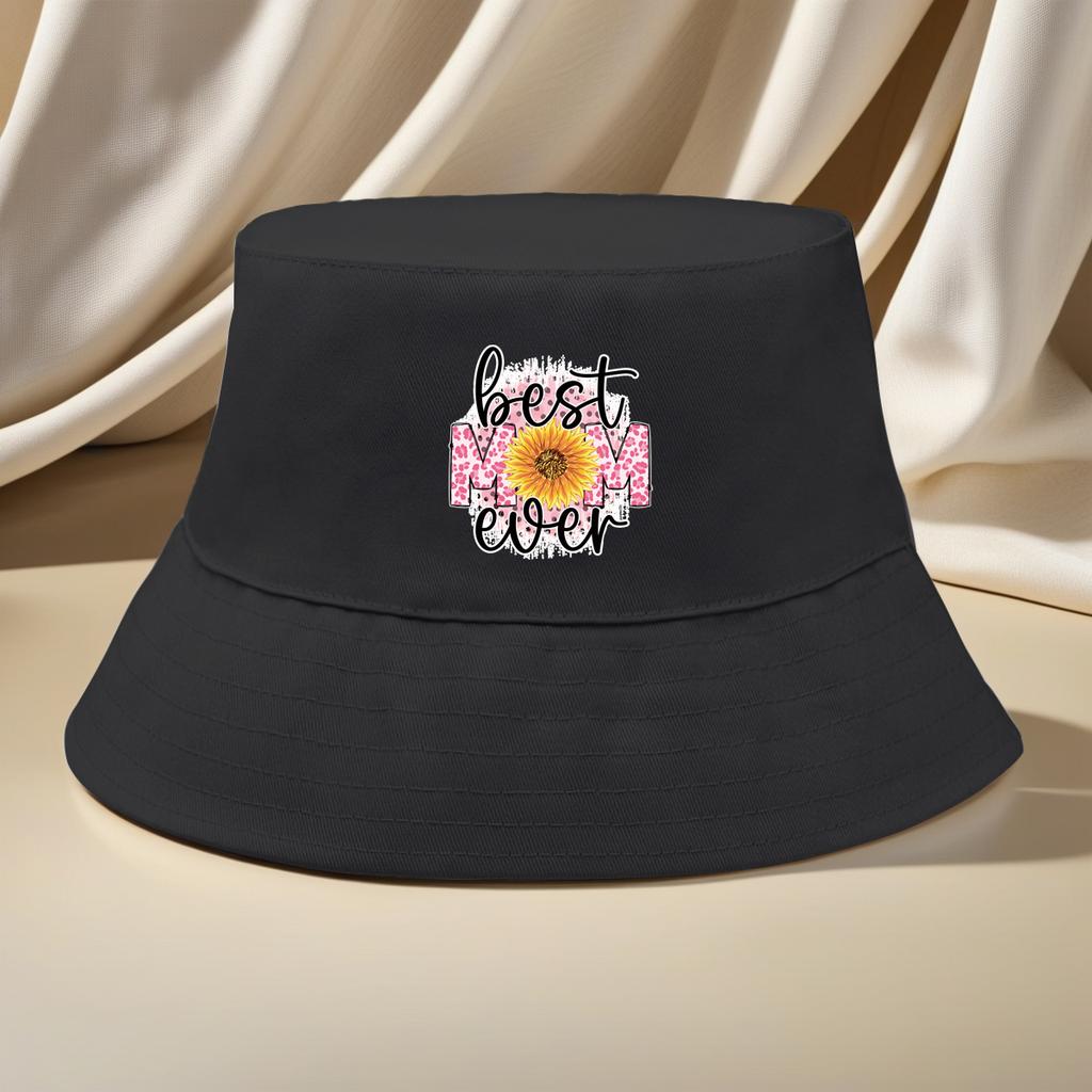 Best Mom Ever Print Stylish Bucket Hat Foldable Hat For Man Sporting Bucket Hats Perfect For Women & Men Sombrero Mujer