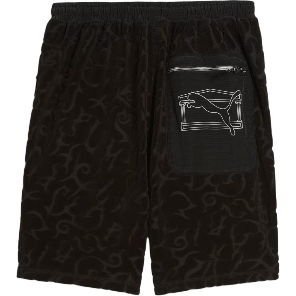Puma X Aries Loose Comfortable Skin-Friendly Soft Fashion Casual Shorts Unisex Shorts Black 63161701