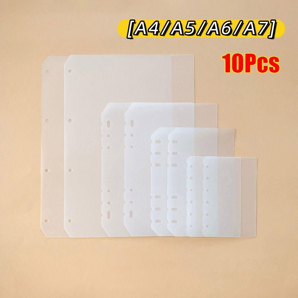 10Pcs A4 A5 A6 A7 Inner Paper Separator Matte Binder Organizer Baffle  For Binder Planner