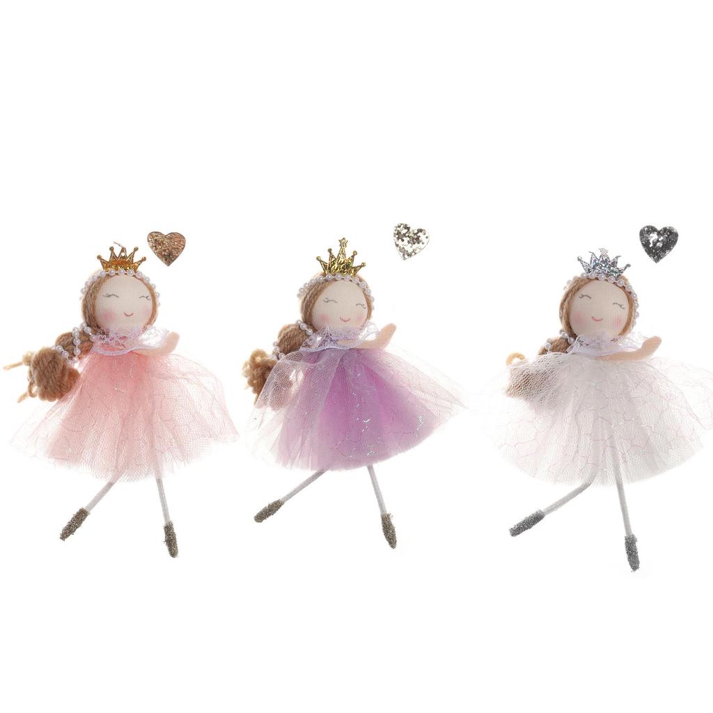 Heart-Crowned Angel Ornament: Cute Fairy Tale Christmas Tree Decoration