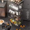 Movable Kitchen Storage Shelf with Baskets