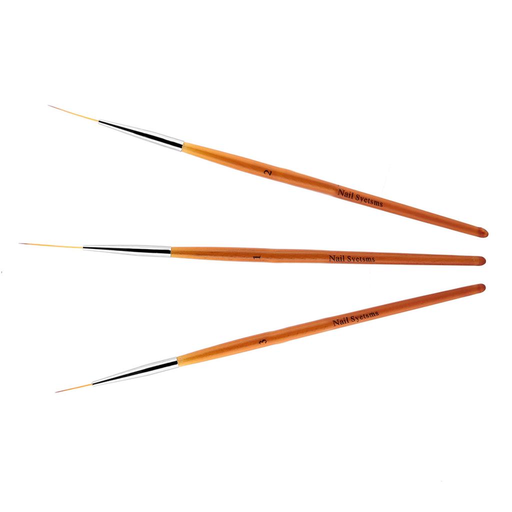 3Pcs Nail Art Drawing Line Brush Painting Pen Nail Dotting Tool Set